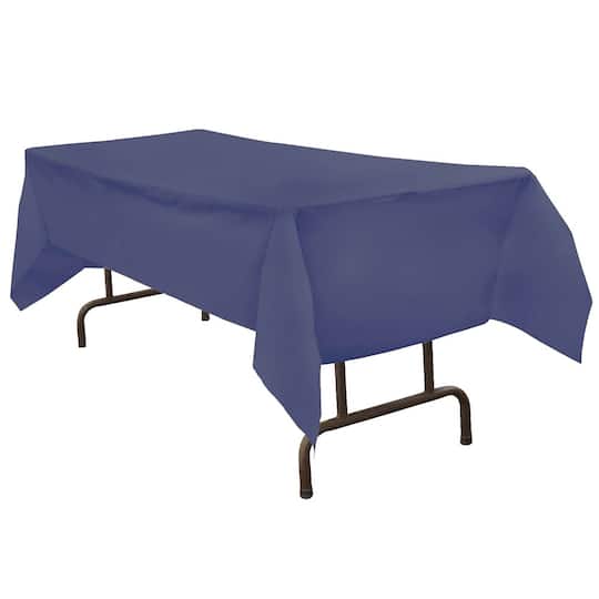 JAM Paper Navy Blue Rectangular Plastic Table Cover, 54" x 108"